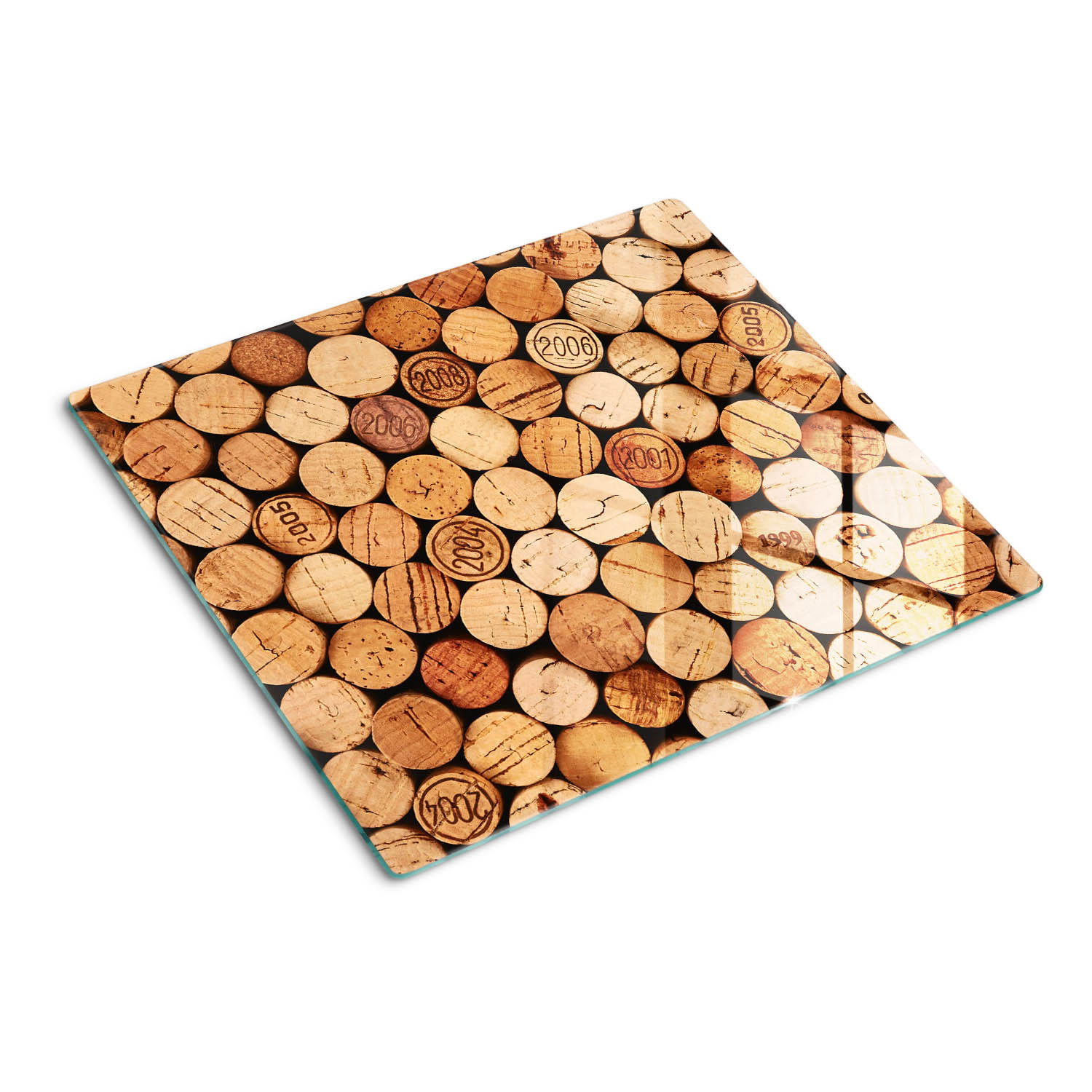 GLASPLATTE 60x52 cm Weinkorken - Beige, Glas (60/0.4/52cm) - TULUP