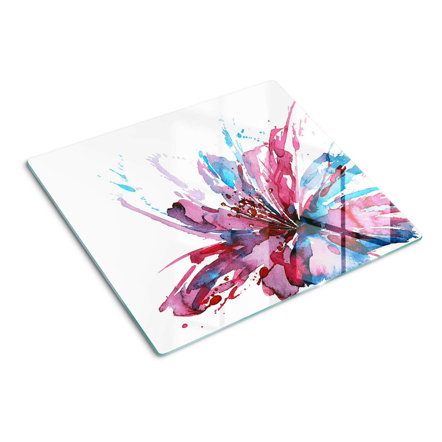 GLASPLATTE 60x52 cm Abstrakte Blume - Pink, Glas (60/0.4/52cm) - TULUP