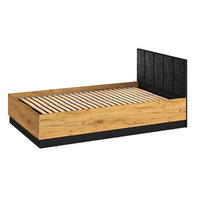 BETT Colt schwarz / Craft Gold Eiche 126 / 208 / 90cm - Braun, Holz/Holzwerkstoff (120/200cm) - Feldmann-Wohnen