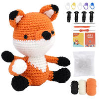 KOMPLET za kvačkanje lisica oranžna, amigurumi za začetnike z navodili - oranžna, tekstil (1/1/1cm)