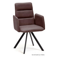 ARMLEHNSTUHL drehbar (2er-Set) Desta 52x92x60 Schwarz/Braun - Schwarz/Braun, Kunststoff (60/92/52cm) - 58aufmkessel