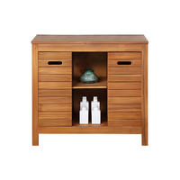 WASCHBECKENUNTERSCHRANK - 90 cm x 50 cm - Holz, Platte - Naturfarben Dunkel - PULUKAN - Naturfarben, Holz (90/83/50cm) - Vente-Unique