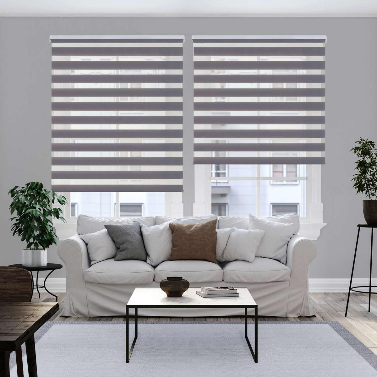 DOPPELROLLO Silber 140x180 cm EL - Silberfarben, Kunststoff (140/180cm) - STORESDECO