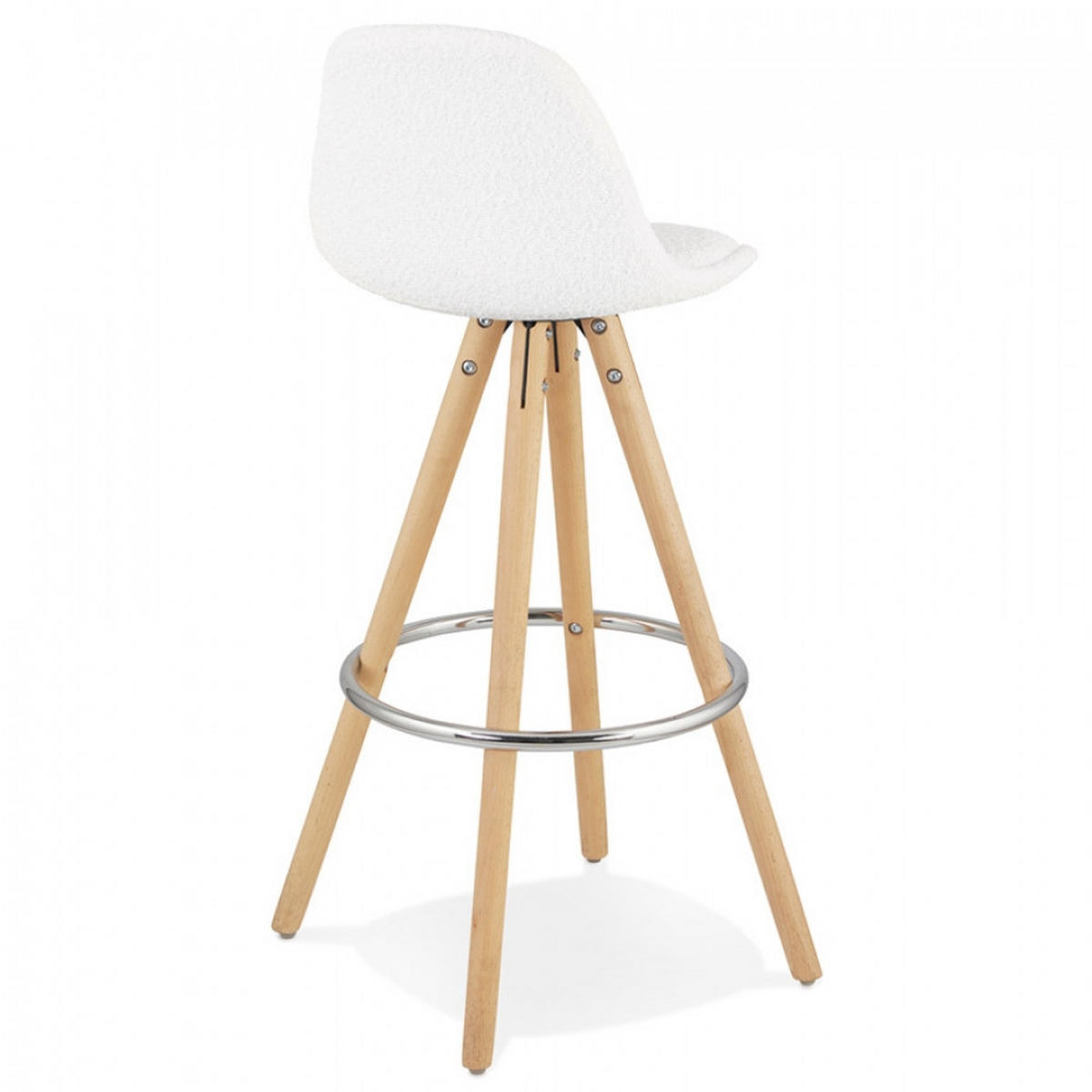 BARHOCKER Weiß 41x97x41cm - Buchefarben/Weiß, Holz/Textil (41/97/41cm) - AlterEgo