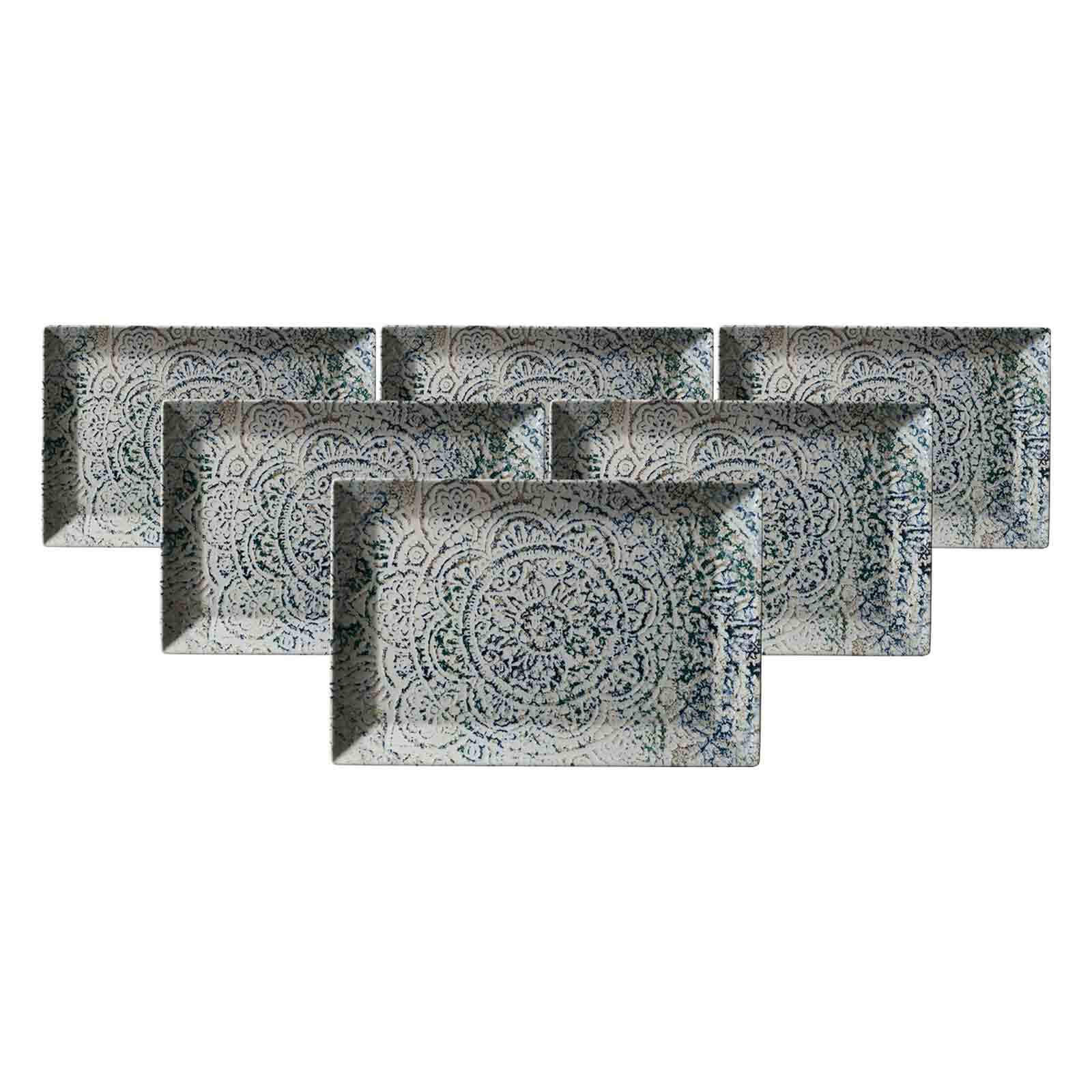 SERVIERPLATTEN Luigi bunt 30 x 20 cm 6er Set - Multicolor, Keramik (20/2.5/30cm) - Ritzenhoff Breker