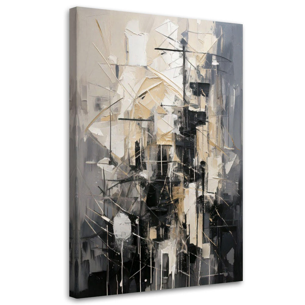 LEINWANDBILD Abstraktion 80x120cm - Grau, Textil (80/120cm) - Feeby