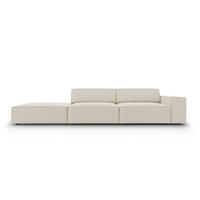 LINKES-SOFA Jodie aus Samt dunkelbeige 3 Sitzplätze - Mokka, Textil (262/70/102cm) - Micadoni
