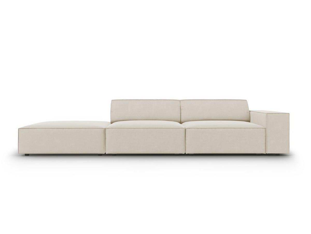 LINKES-SOFA Jodie aus Samt dunkelbeige 3 Sitzplätze - Mokka, Textil (262/70/102cm) - Micadoni