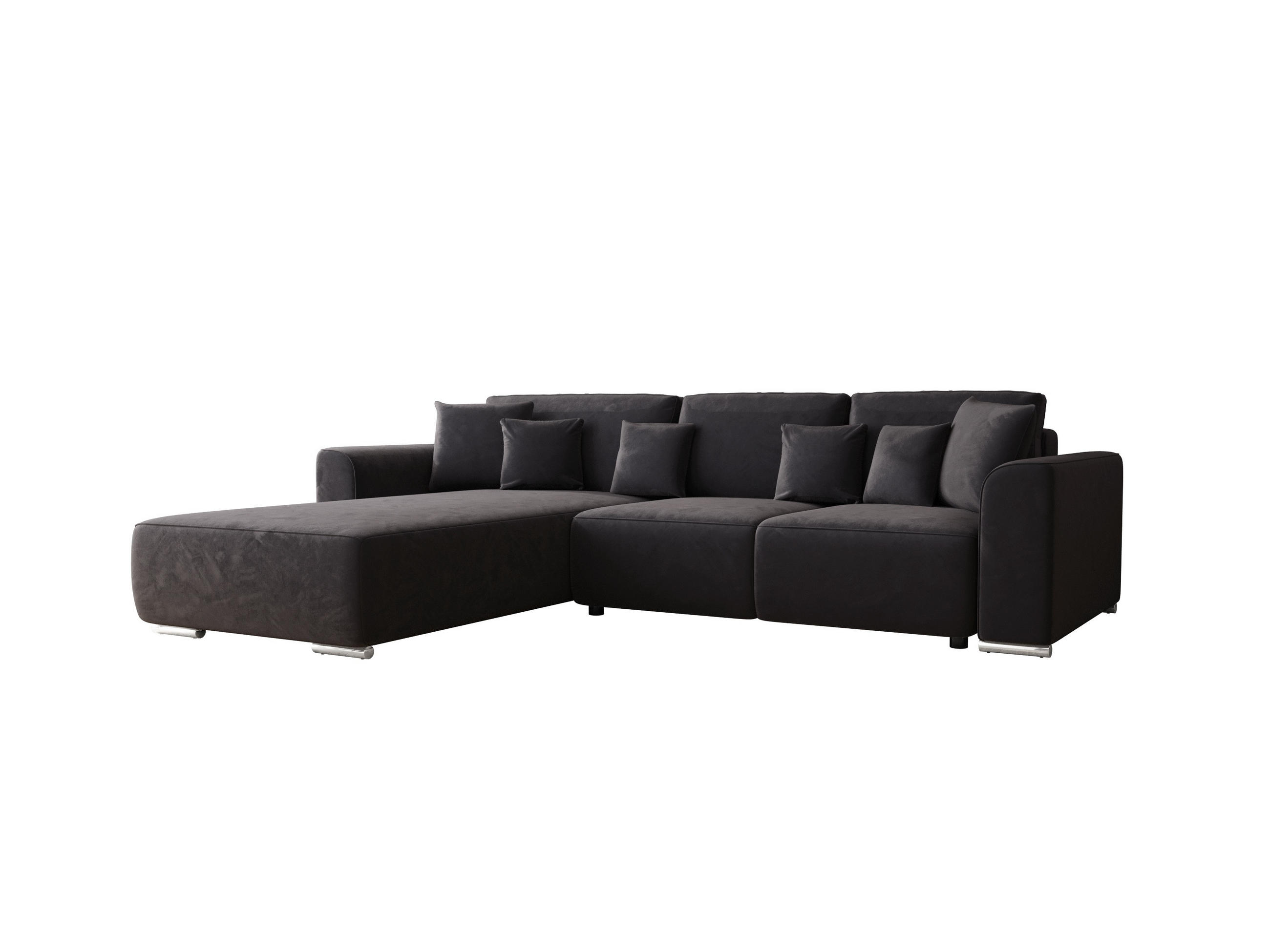 ECKSOFA GUSTO L Monolith 97 Links mit Schlaffunktion - Graphitfarben, Textil (279/193cm) - Bedante