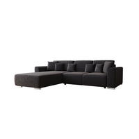 ECKSOFA GUSTO L Monolith 97 Links mit Schlaffunktion - Graphitfarben, Textil (279/193cm) - Bedante