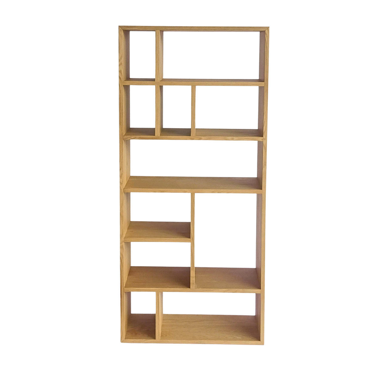BÜCHERREGAL Bergen, Natur Eichenfurnier - Beige, Holz (90/200/35cm) - WOODEK