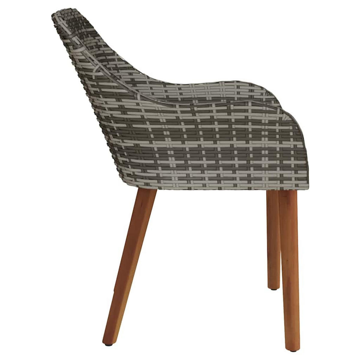 GARTENSTUHL 2er-Set Egos Rattan 62,5x55x82 cm Grau - Grau, Kunststoff (56/82/60cm) - DELUKE