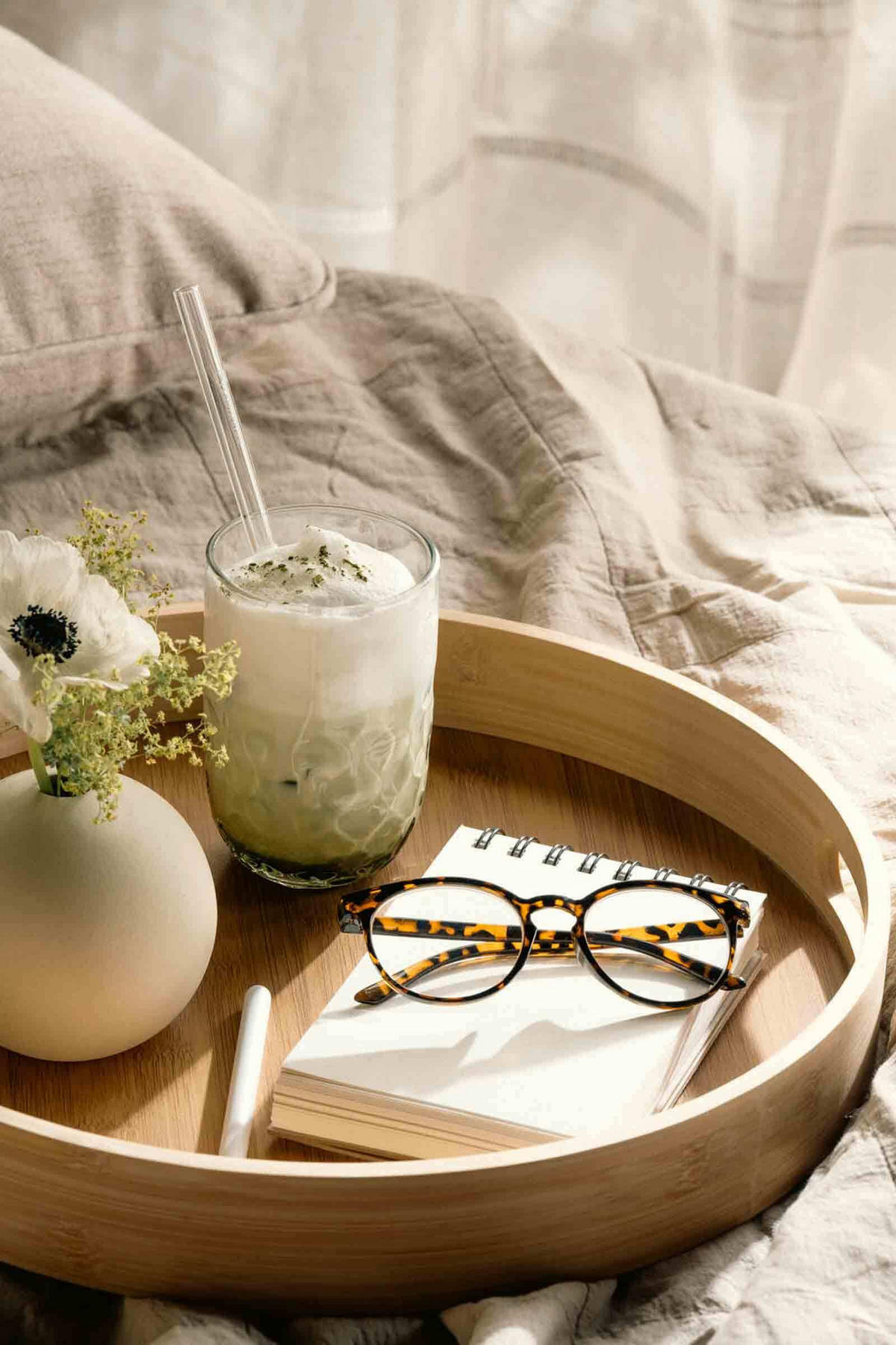 MATCHA LATTE GLÄSER MIT GLASTRINKHALM (2) Gocce grün 390 ml 2er Set - Grün, Glas (0.39L) - Leonardo Living