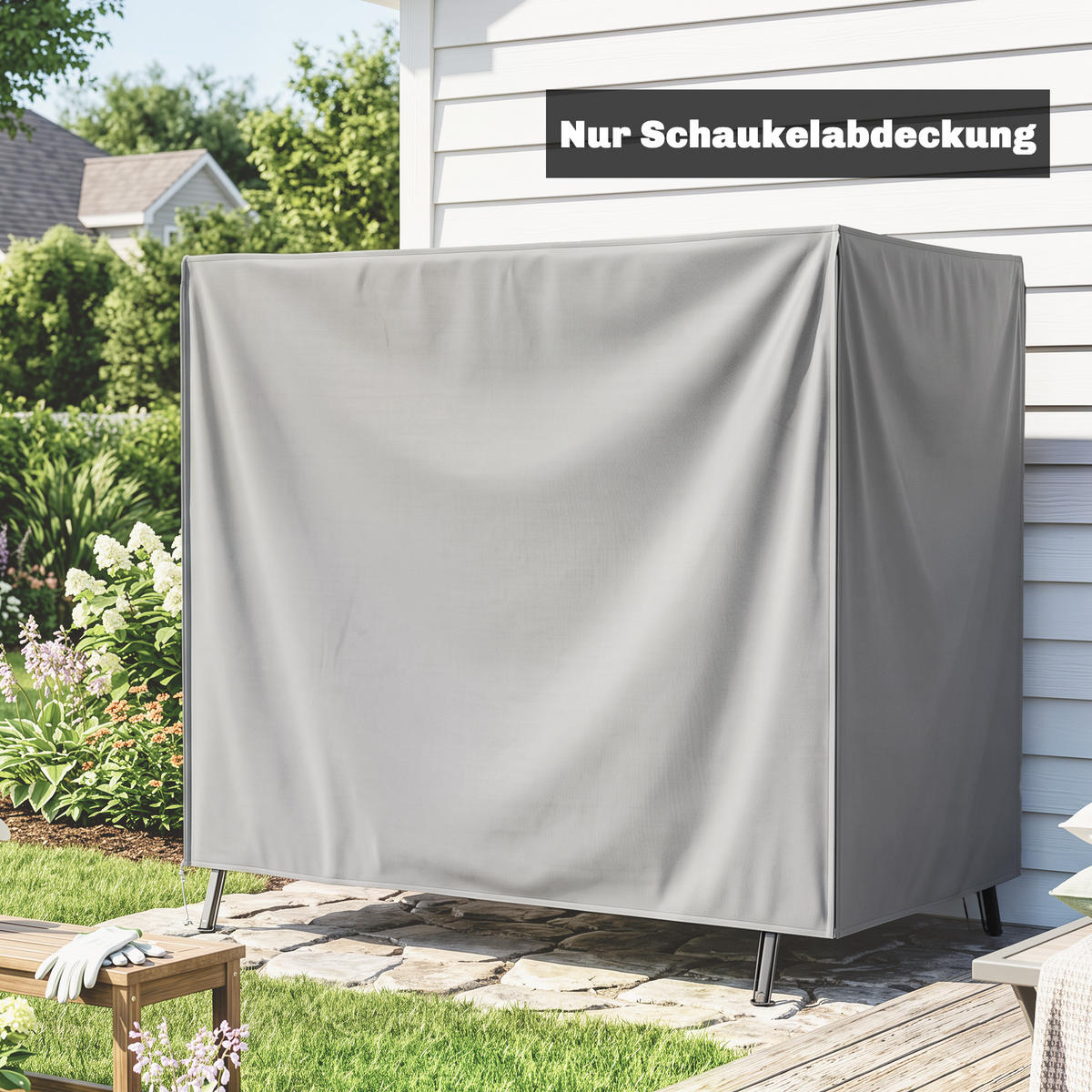 KRYT houpacího křesla, šedý - šedá, plast (114/152/177cm) - Outsunny