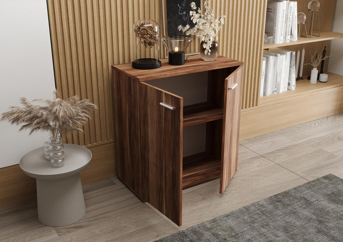 KOMMODE London LMK 2D mit 2 Türen, Sideboard in Farbe: Braun, Größe: 71 x 75 x 35 cm - Braun, Holzwerkstoff (71/75/35cm) - O-Sofa