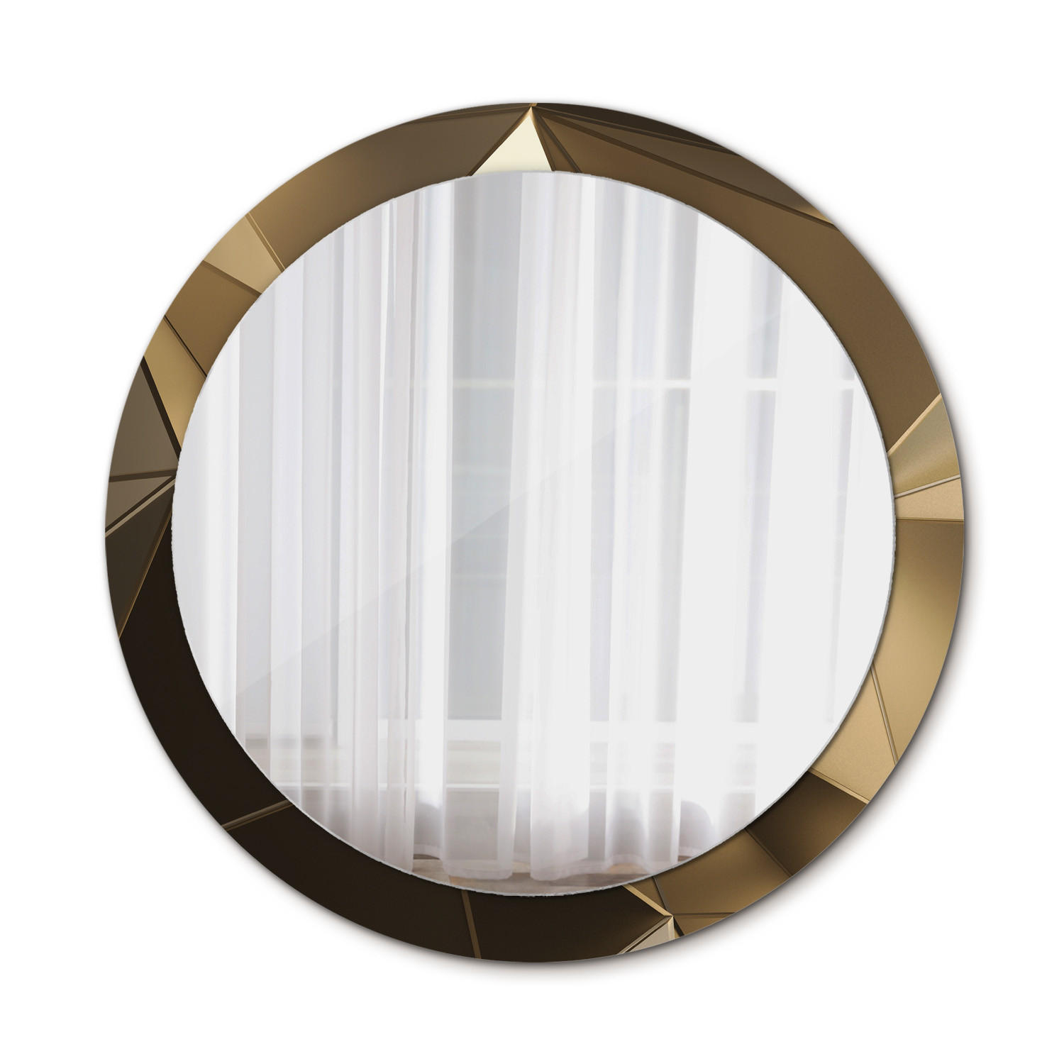 SPIEGEL Ø90 cm Rund mit Aufdruck - Beige, Glas (90/90/0.4cm) - TULUP