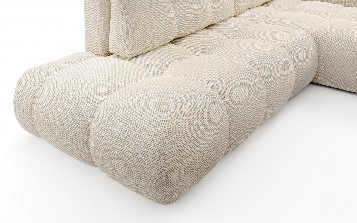 ECKSOFA DUCA R-S Beige Jersey mit Schlaffunktion - Beige, Holz (266.5/266.5cm) - MASSENO
