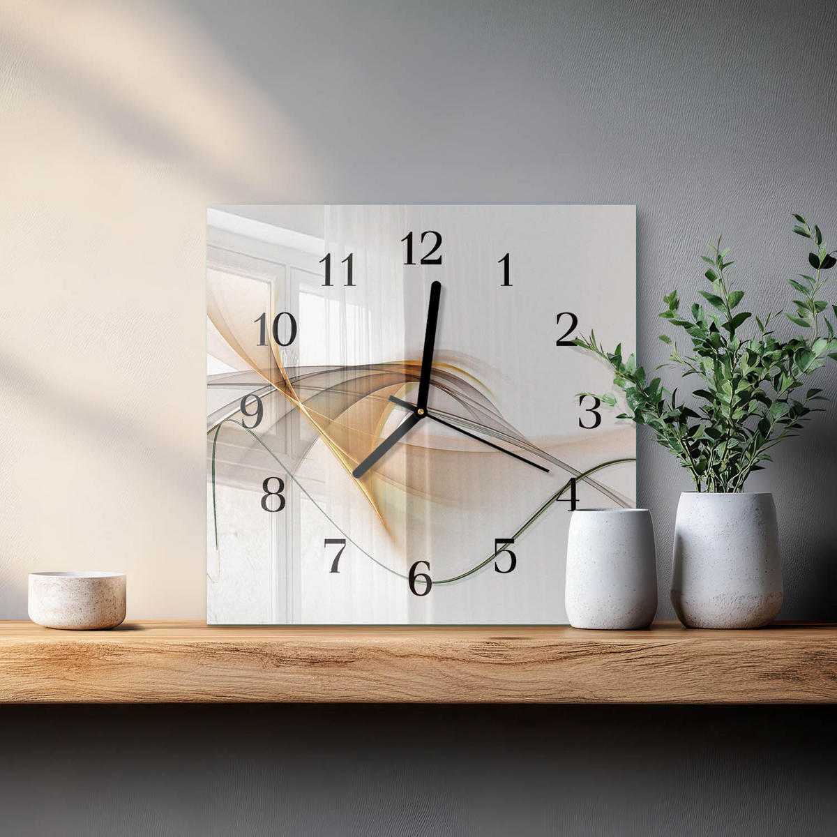 WANDUHR 30x30 cm - Abstraktion - Multicolor, Glas (30/30/0.4cm) - TULUP