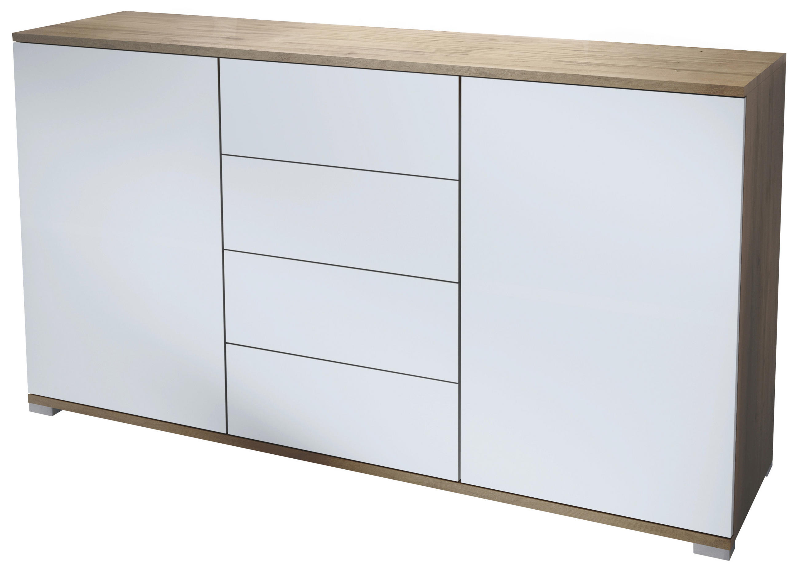 Vladon Sideboard Weiß 138.5x75.5x35 cm