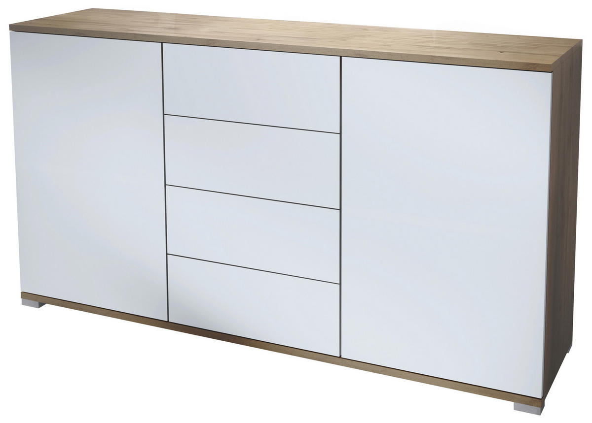 SIDEBOARD Santo Weiß matt - Weiß, Holzwerkstoff (138.5/75.5/35cm) - Vladon