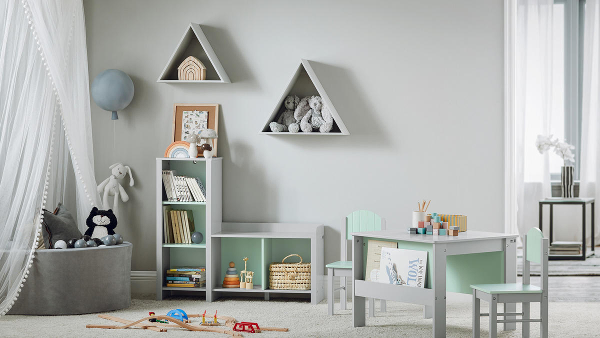 KINDERSITZGRUPPE Hellgrau - Grau, Holz/Holzwerkstoff (60/60/48cm) - SoBuy