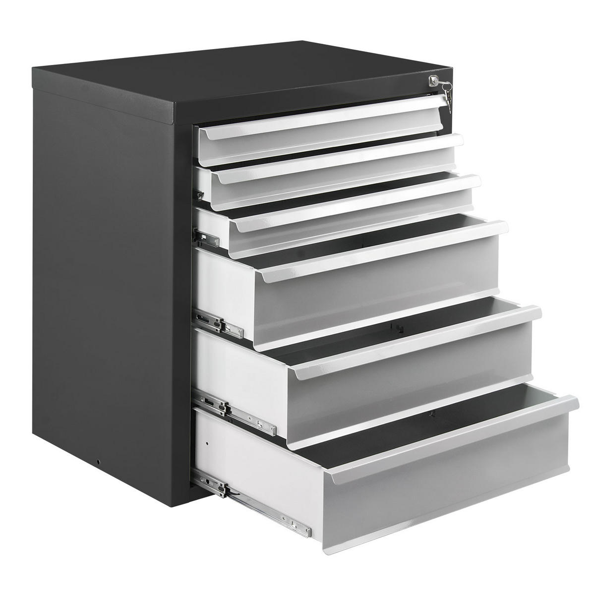 SCHUBLADENSCHRANK Kobra mit 6 Schubladen 75x70x43,5cm Anthrazitgrau/Lichtgrau - Anthrazit/Grau, Metall (70/75/44cm) - PROREGAL