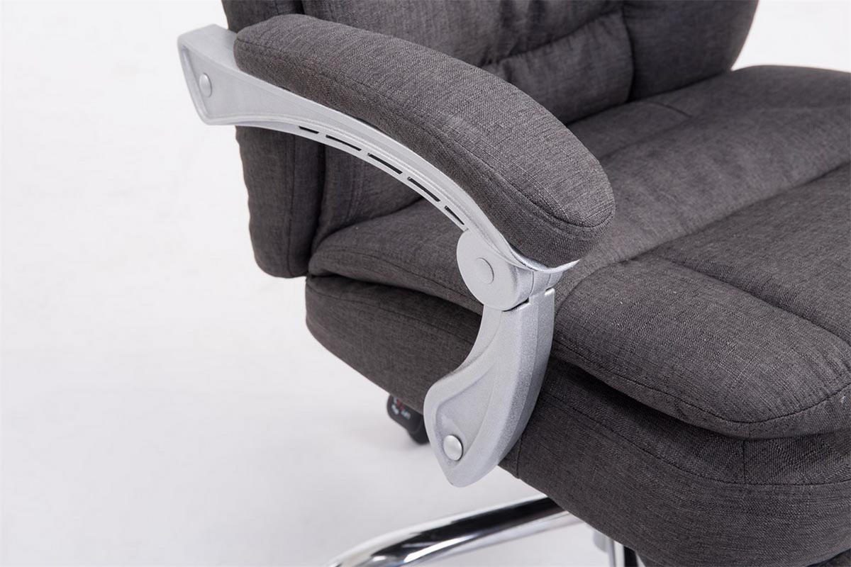 BÜROSTUHL XL Troja, Stoff Dunkelgrau - Dunkelgrau, Textil/Metall (67/122/67cm) - TPFLiving