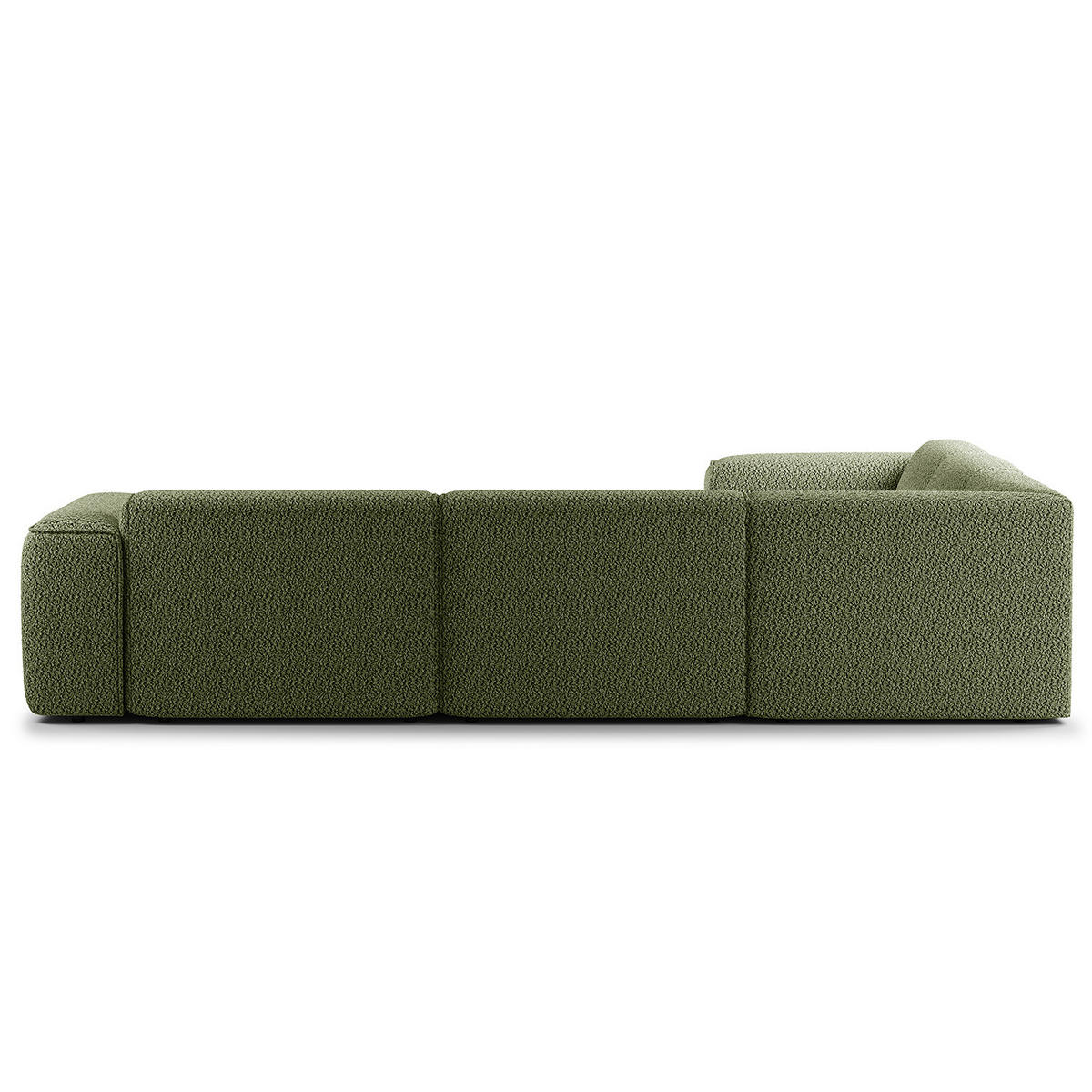 ECKSOFA mit Rundecke - Schwarz/Grün, Kunststoff/Textil (325/260cm) - home24
