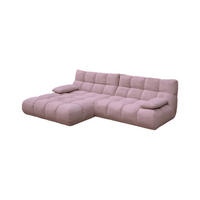 ECKSOFA VIVIEN Pink Cord - Pink/Schwarz, Kunststoff/Textil (290/178cm) - KAWOLA