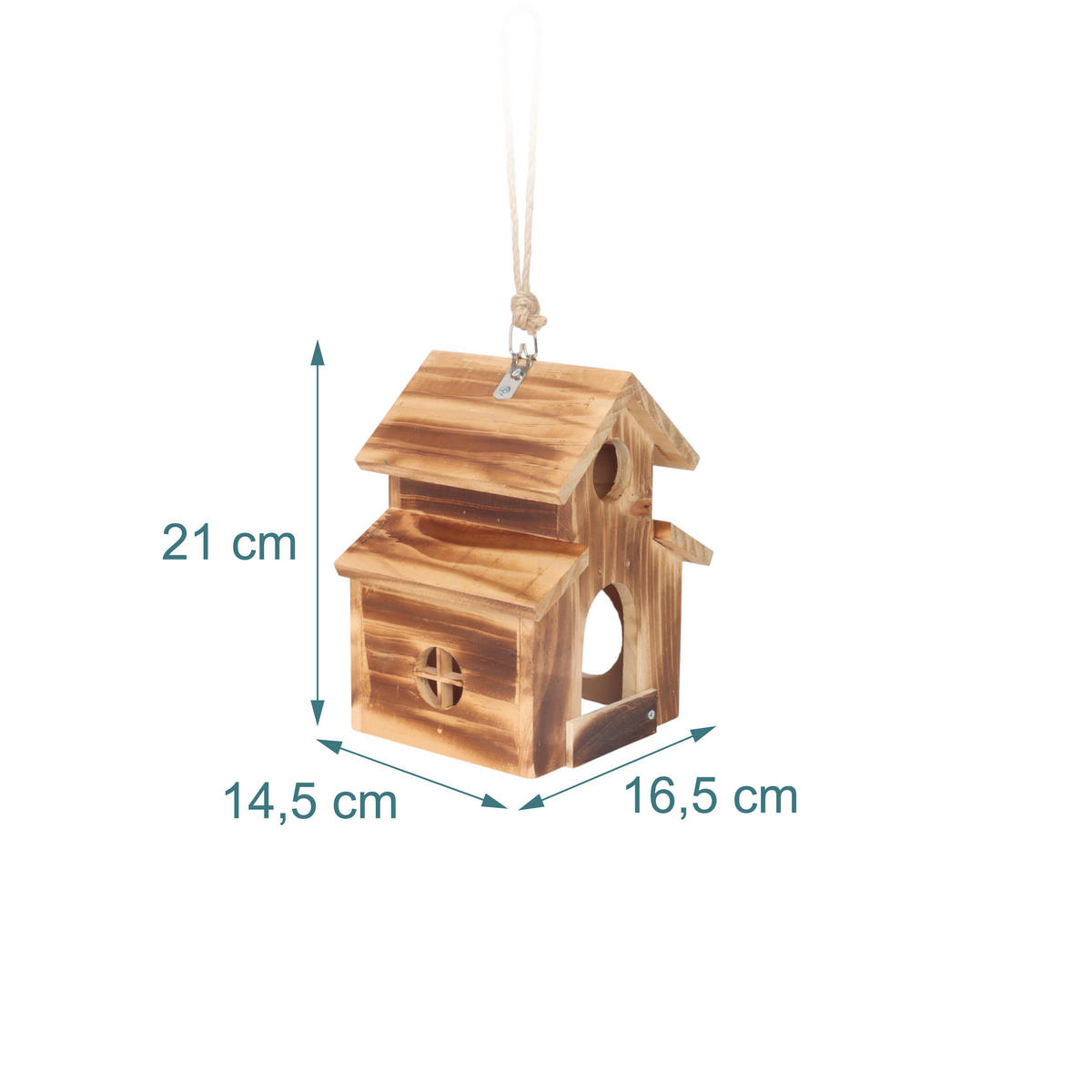 BUDKA - hnědá, dřevo (16.5/21/14.5cm) - Relaxdays