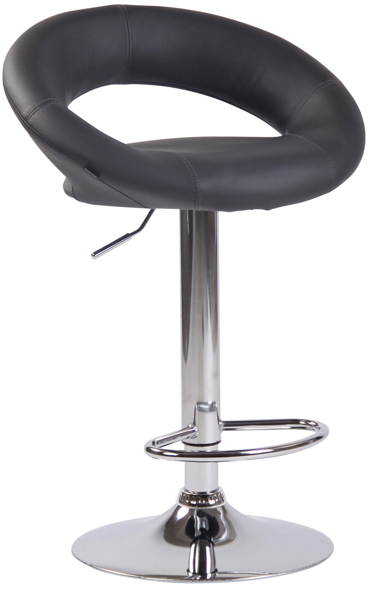 BARHOCKER Lederlook grau - Chromfarben/Grau, Textil/Metall (53/80/47cm) - CLP