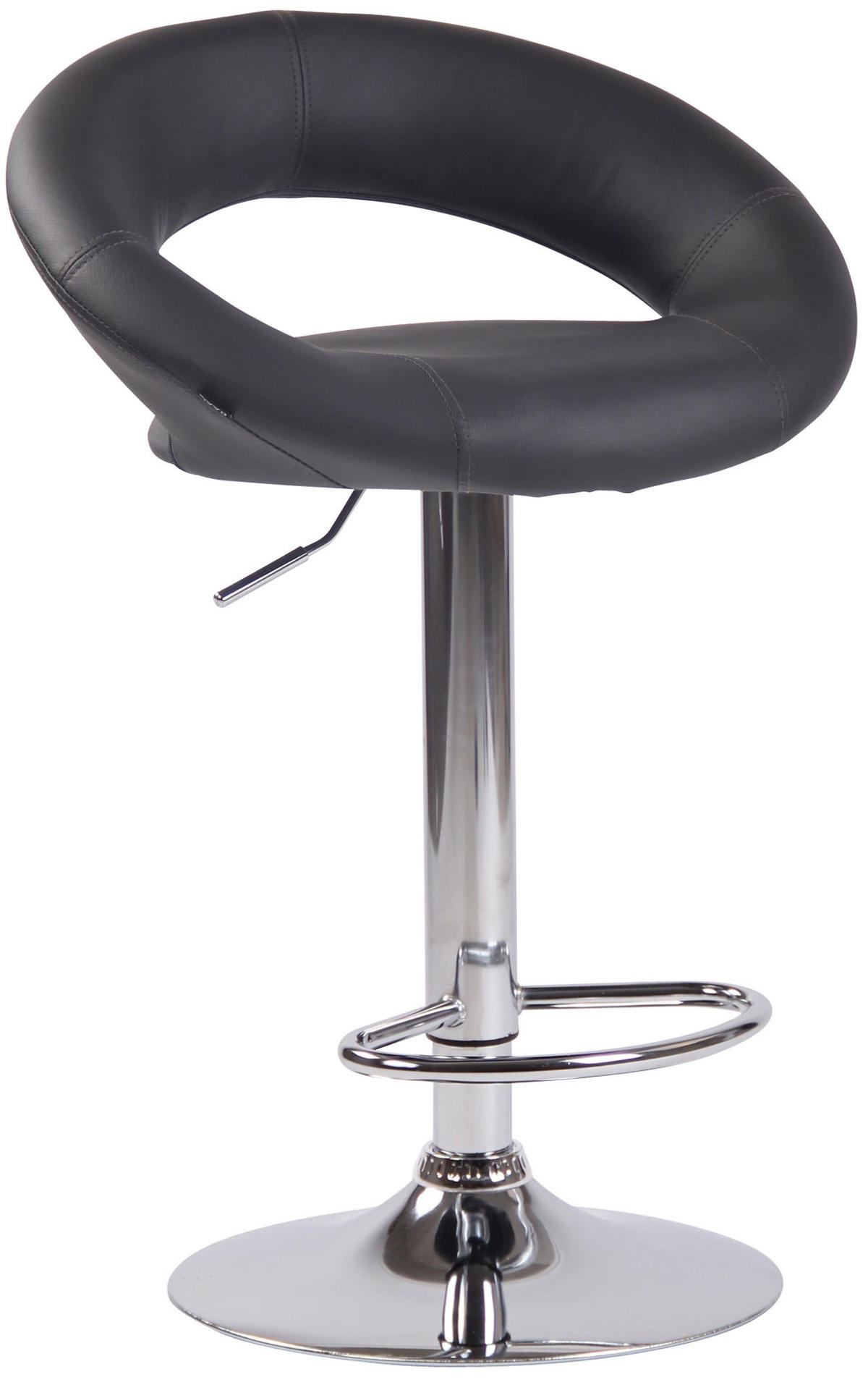 BARHOCKER Lederlook grau - Chromfarben/Grau, Textil/Metall (53/80/47cm) - CLP