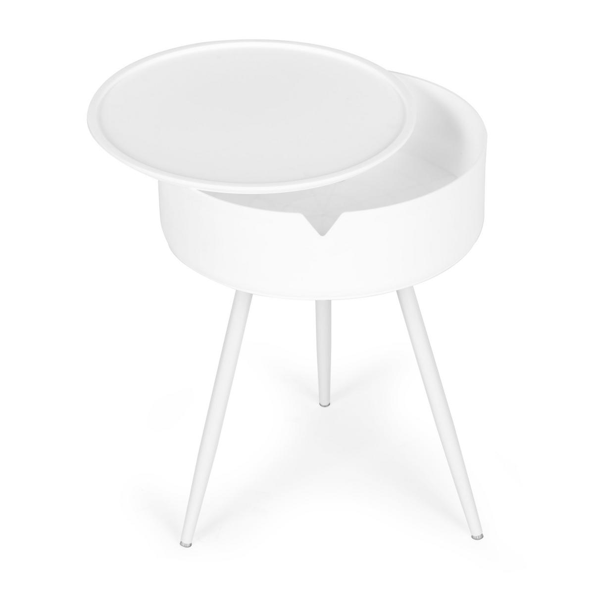 BEISTELLTISCH NILO Weiß - Weiß, Kunststoff/Metall (40.5/40.5/54cm) - Mat-Haus