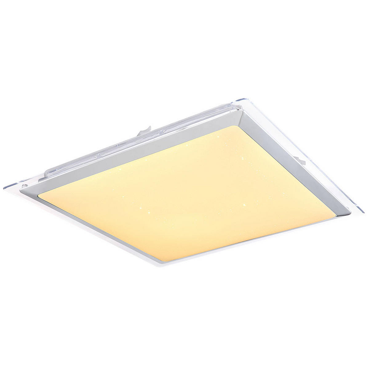 LED DECKENLEUCHTE Metall Weiß opal - Weiß, Kunststoff/Metall (55/55/8cm) - Globo Lighting