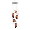 GALERIELEUCHTE Velo 5-flammig Braun Ø 18/20/25cm - Braun/Weiß, Glas (25/25/27cm) - s.luce