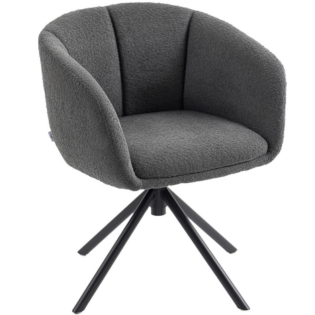 SESSEL Leinen Grau drehbar - Grau, Textil/Metall (58.5/78.5/59cm) - WISHDOR
