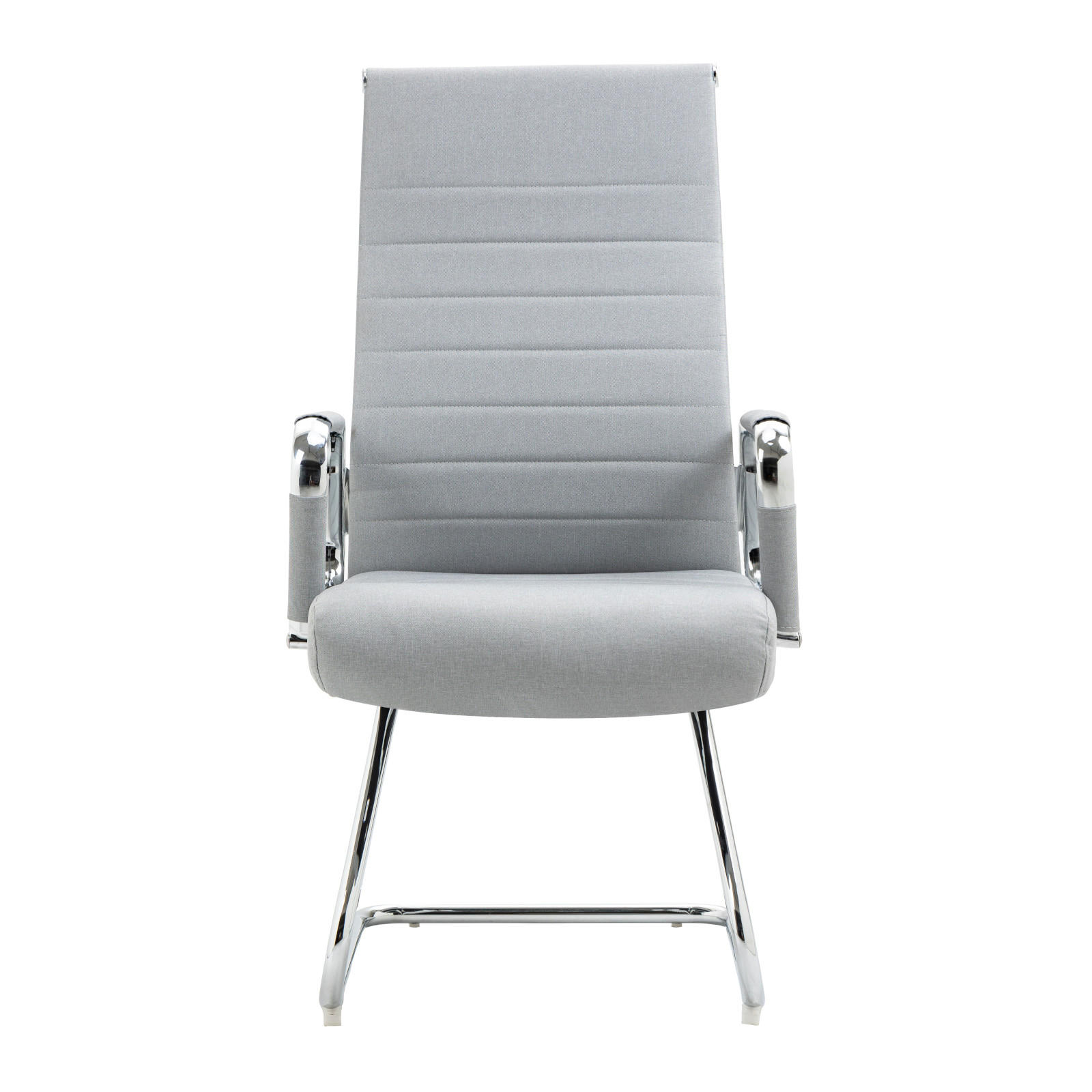 BESUCHERSTUHL OFFICE COMFORT 2er Set Stoff Dunkelgrau - Silberfarben/Hellgrau, Textil/Metall (56.5/110/64cm) - SVITA