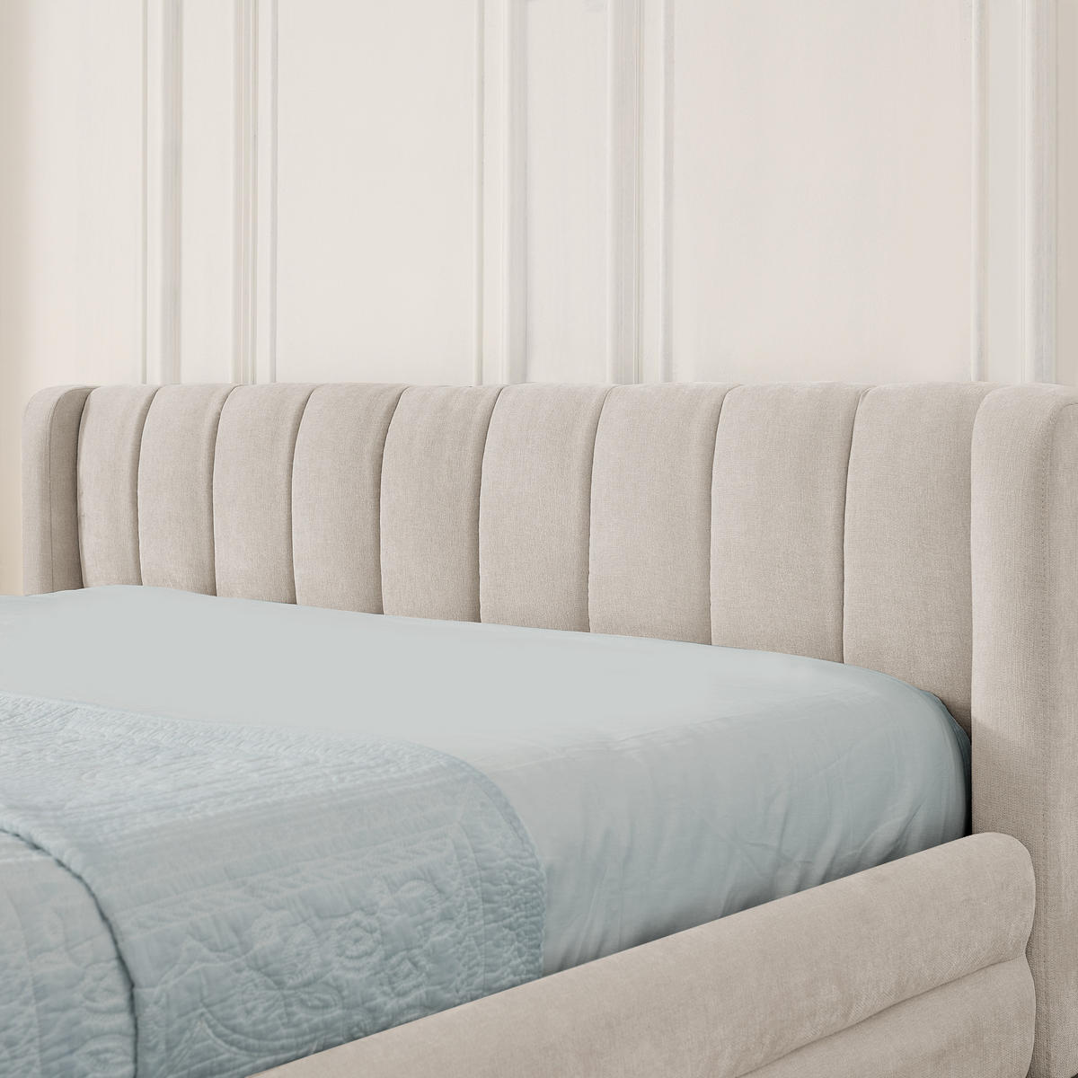 POLSTERBETT 140/200 cm in Beige mit 4 Schubladen, USB und Type-C Chenille - Beige, Holzwerkstoff/Textil (140/200cm) - STILVORA