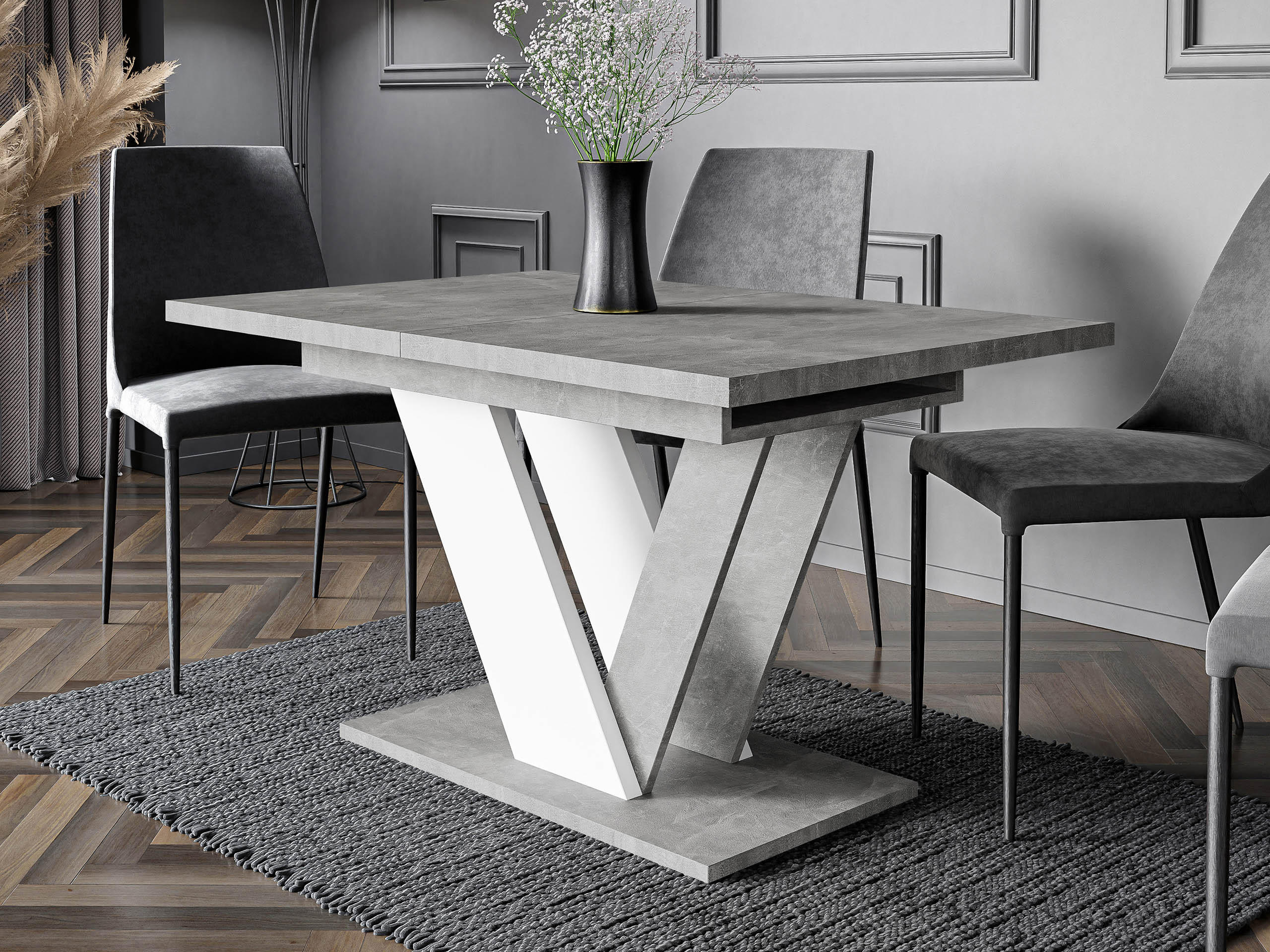 ESSTISCH ausziehbar Dubai - Grau, Holzwerkstoff (80/120/76cm) - MIRJAN24
