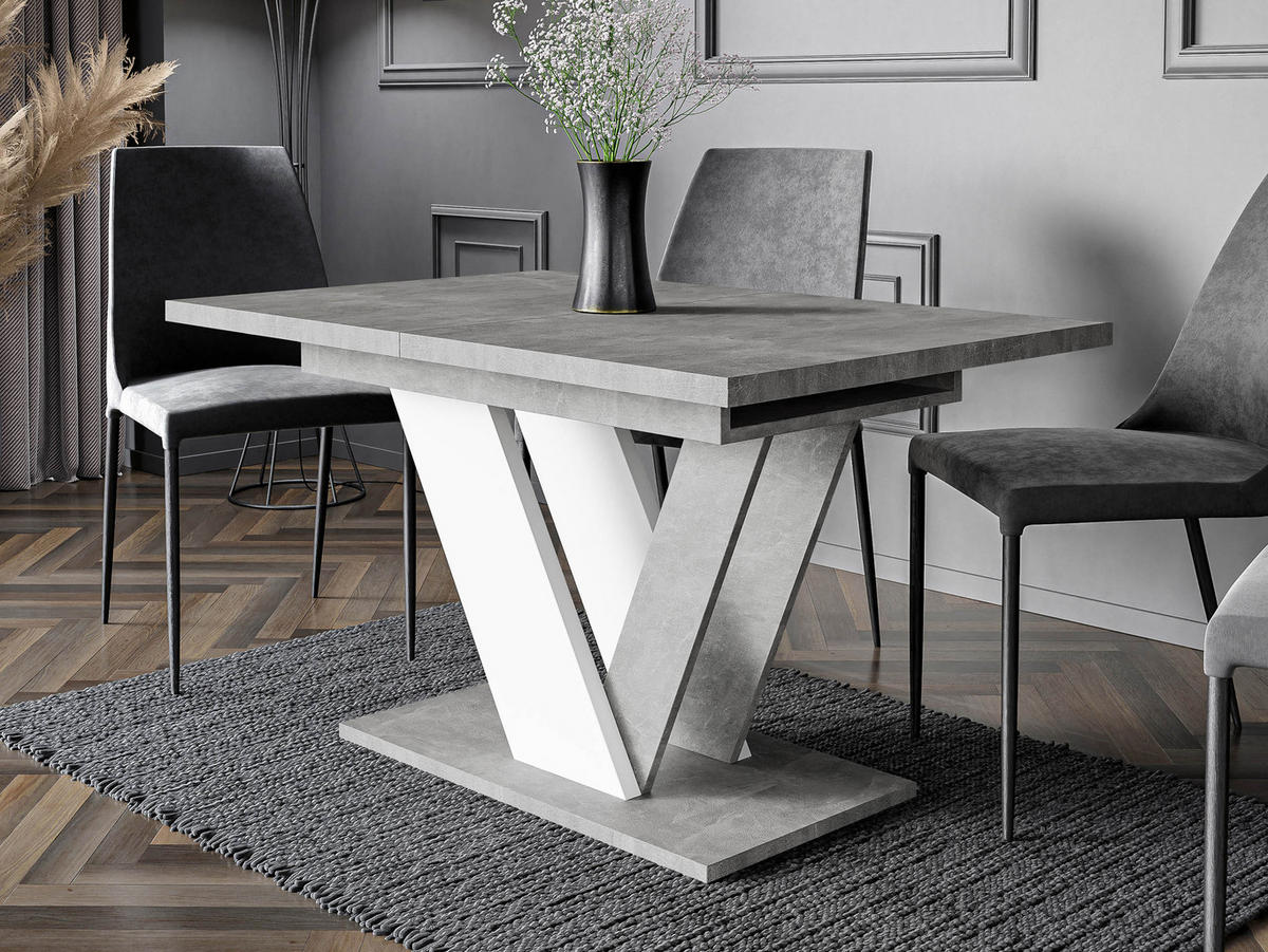 ESSTISCH ausziehbar Dubai - Grau, Holzwerkstoff (80/120/76cm) - MIRJAN24
