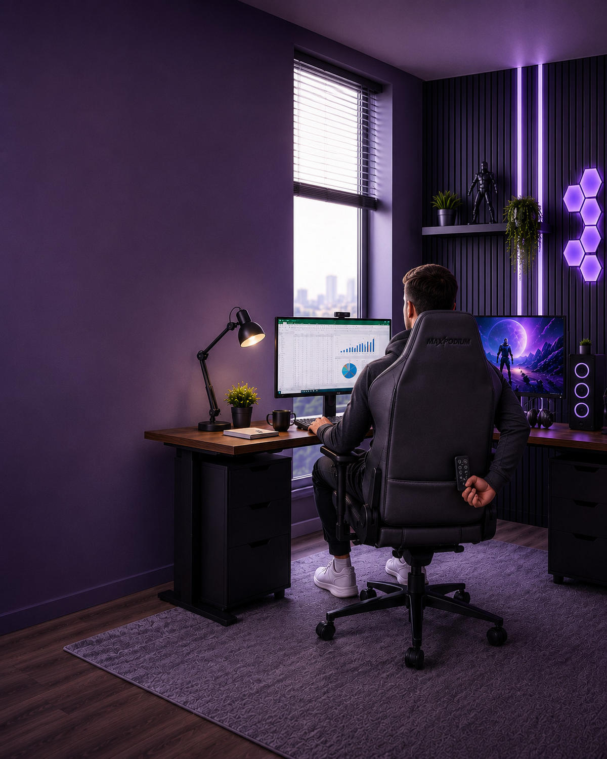 GAMING-BÜROSTUHL Heavy SMI Schwarz - Schwarz, Metall (55/137/49cm) - MaxPodium