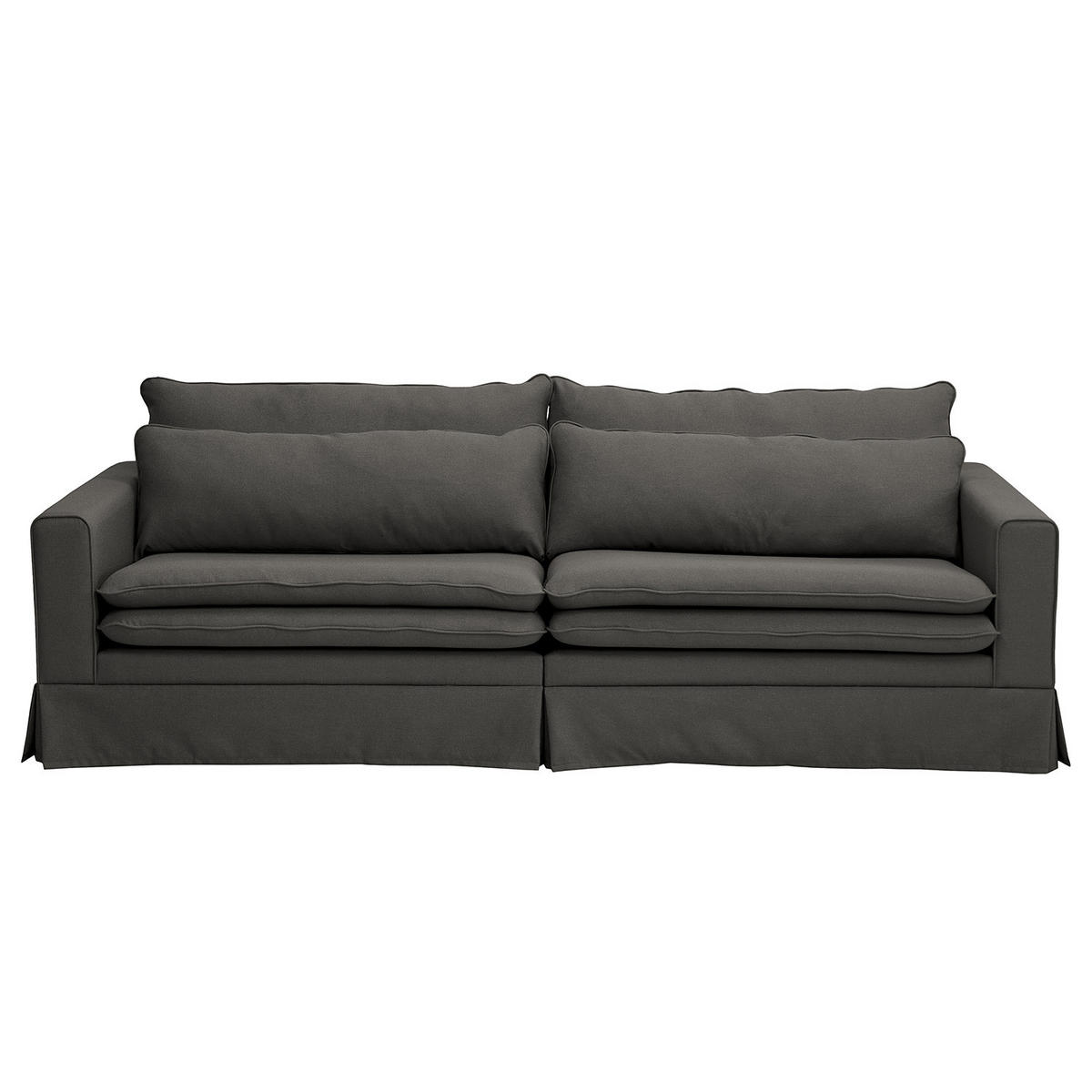 BIGSOFA mit Husse - Webstoff - Anthrazit/Schwarz, Kunststoff/Textil (240/82/104cm) - home24