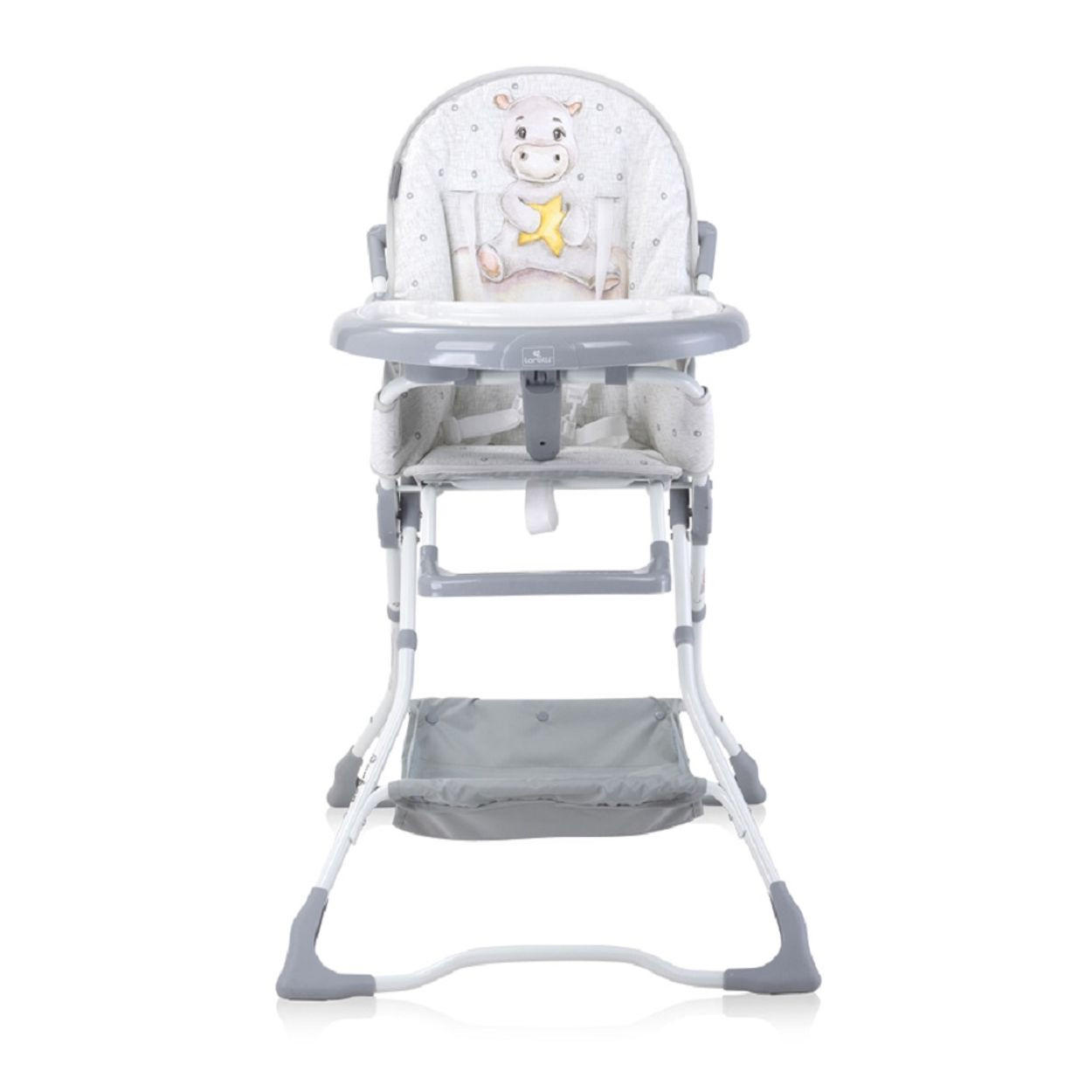 HOCHSTUHL Bonbon grau beige Bechervertiefung, klappbar, doppelter Tisch, Korb - Beige/Braun, Metall (62/112/80cm) - Lorelli
