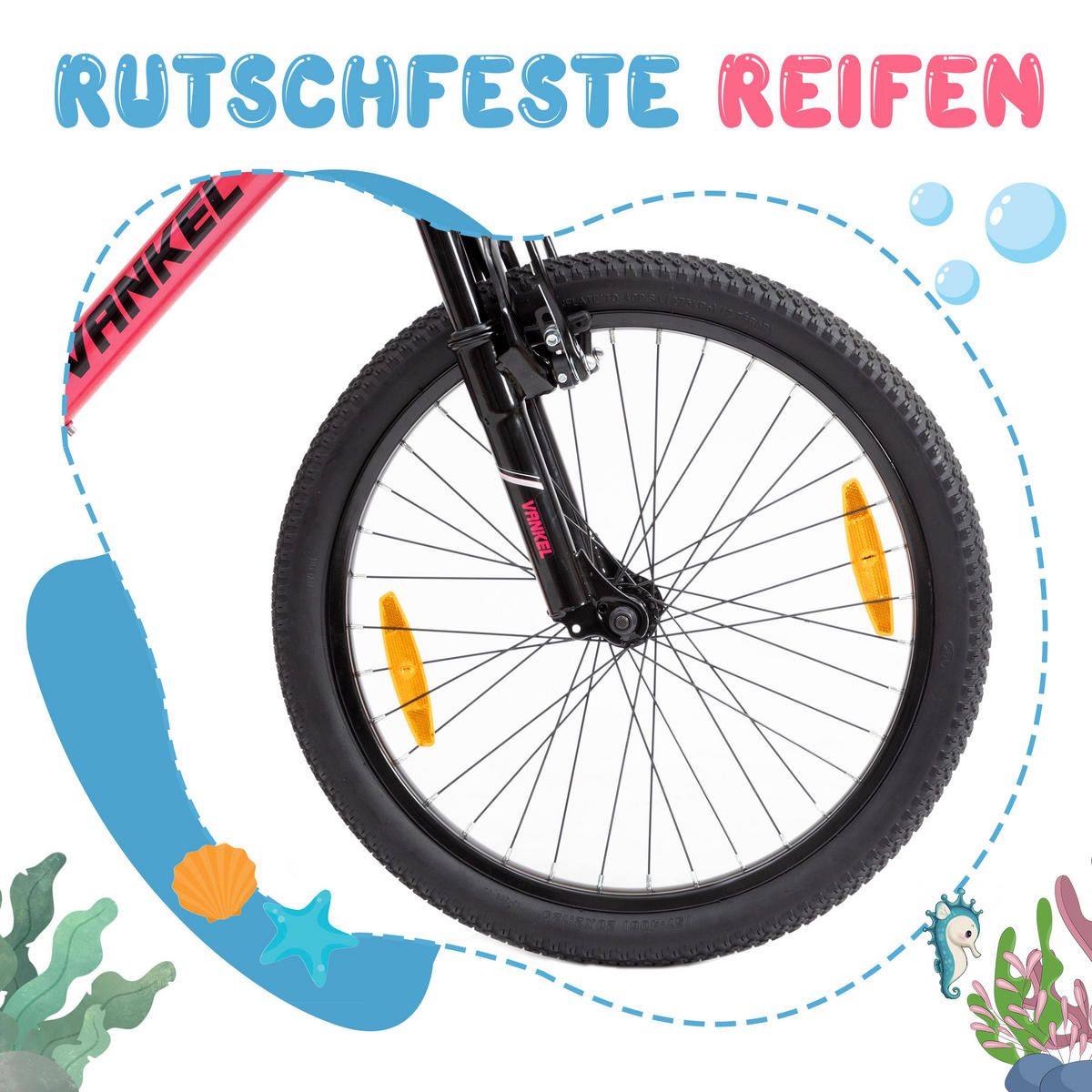 KINDERFAHRRAD 20 Zoll - Rosa mit V-Bremsen und 6-Gang-Schaltung - Stahlrahmen - Rosa, Metall (84cm) - Oxeza