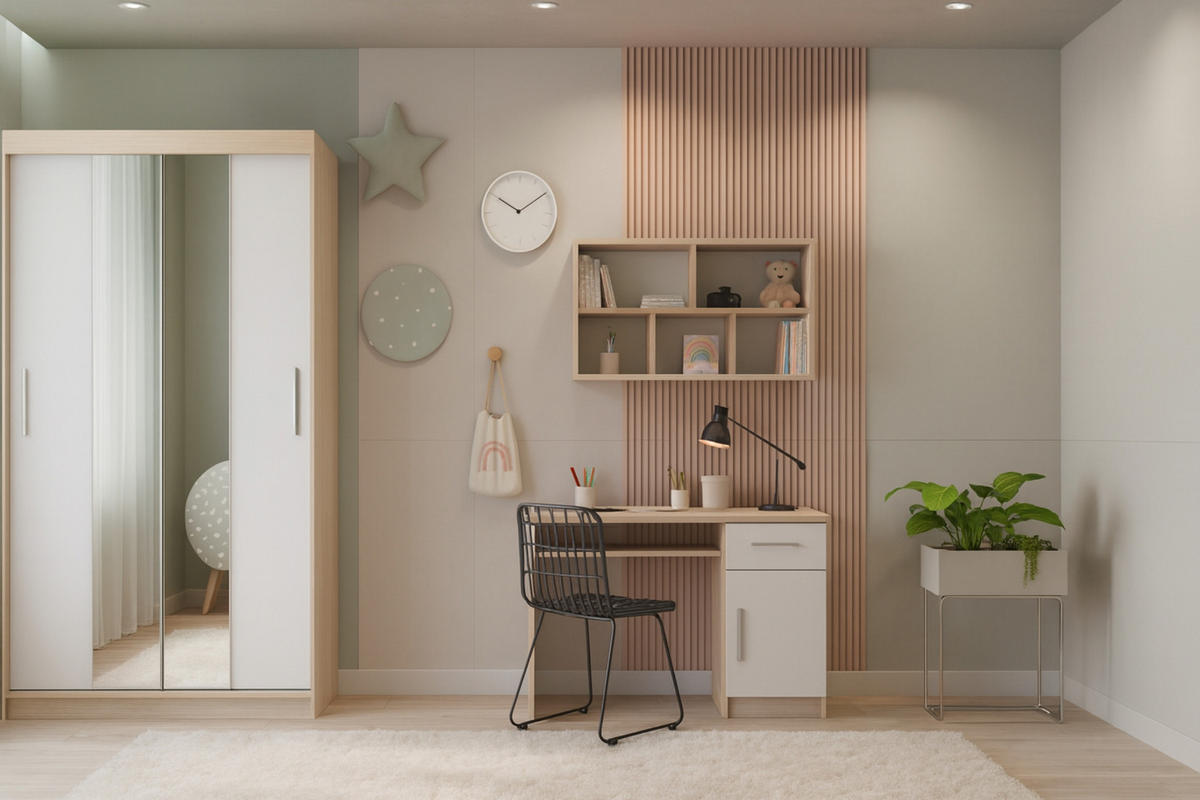 JUGENDZIMMER-SET TILL 01 3-teilig in Eiche Sonoma / Weiß matt - Eichefarben/Weiß, Holzwerkstoff (330/200/61cm) - Deine Möbel 24