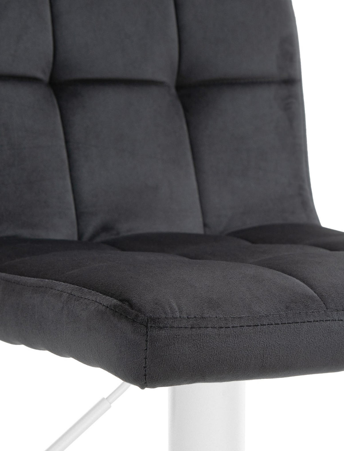 BARHOCKER 2er Set Peran Samt weiß schwarz - Schwarz/Weiß, Textil/Metall (46/114/47cm) - TPFLiving