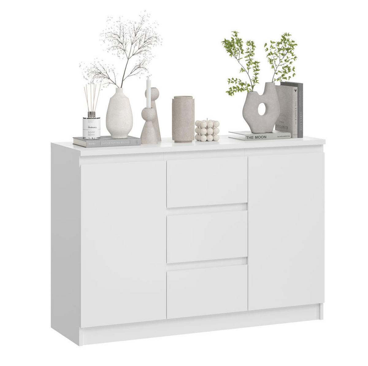 KOMMODE City weiß 120 / 40 / 84cm - Weiß, Holz/Holzwerkstoff (120/84/40cm) - Feldmann-Wohnen