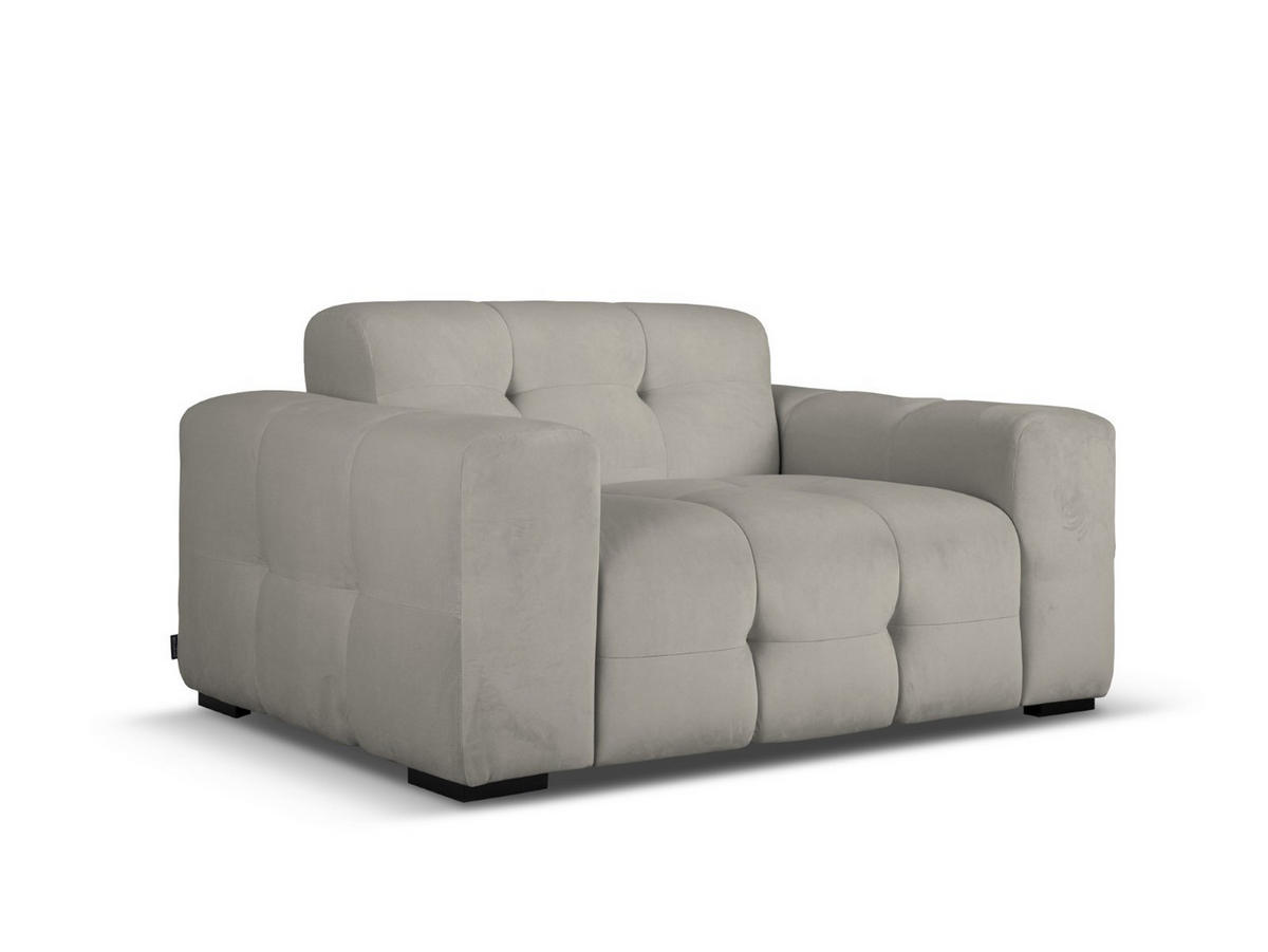 SOFA Kendal aus Samt dunkelgrau 2 Sitzplätze - Dunkelgrau, Textil (156/79/103cm) - Micadoni