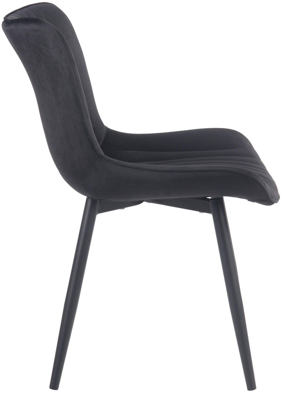 STUHL 2er Set Samt schwarz - Schwarz, Textil/Metall (50/80.5/62cm) - CLP