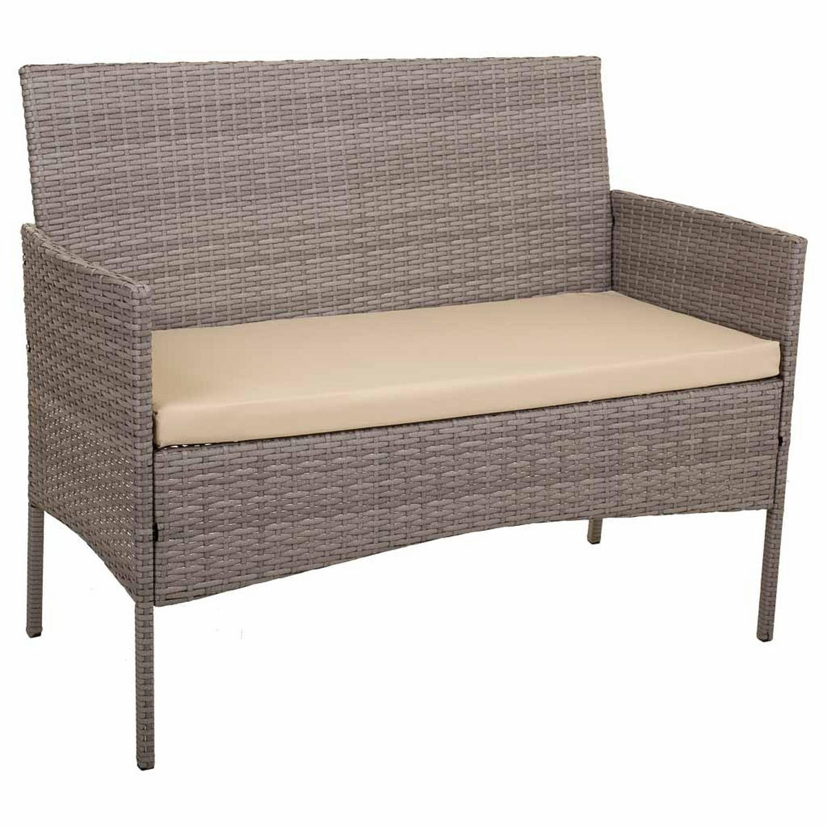 TISCH, SOFA und SESSEL, 4-tlg, grau - Grau, Naturmaterialien - Wanderlust